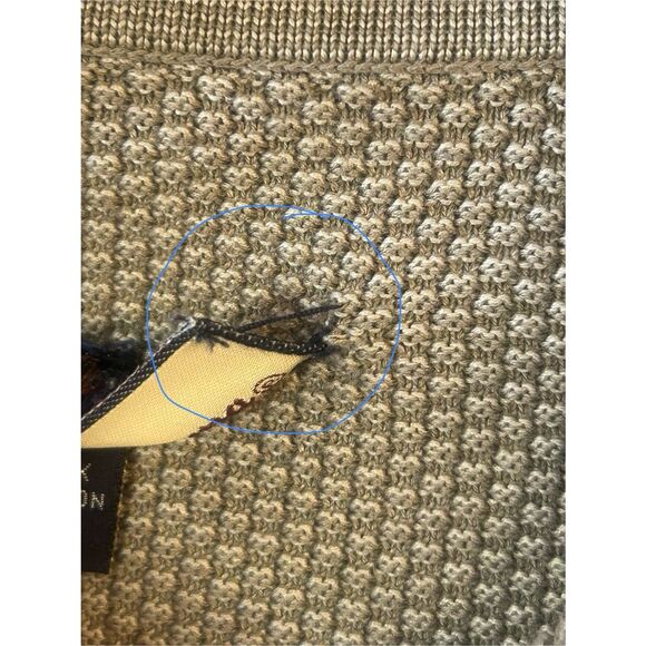 Tommy Bahama Silk Blend Long Sleeve 1/4 Button Up Khaki Sweater Size Large (5776 - Picture 5 of 6